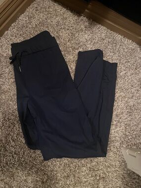 Women's Navy Jogger Pants with Elastic Drawstring Waist